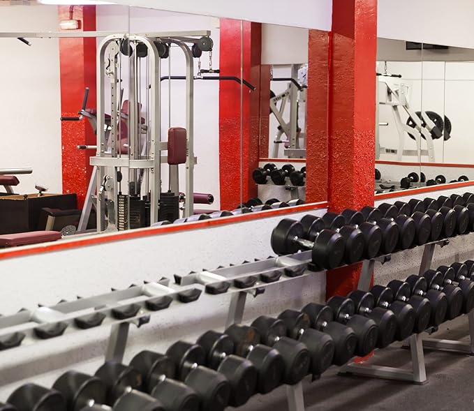 Home Gym Mirror 48"x24" 3PCS, Wall Mounted Frameless Tempered Glass Mirror - Image 3