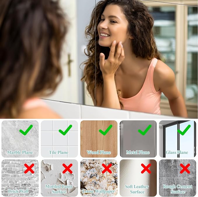 20 x 20 inch Frameless Glass Wall Mirror for Bathroom Sink, 1Pcs - Image 5