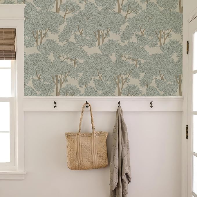 Tree Peel and Stick Wallpaper 17.7" x 236.22" Forest Jungle Wall Mural Waterproof Bathroom Stick on Wallpaper Contact Paper Mural - Image 6