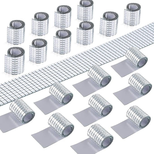 PP OPOUNT 9440 PCS Self Adhesive Mirror Mosaics Sheets, 5 x 5 mm Silver Mirrors Mosaic Square Glass for Craft,Home Decorations by PPOPOUNT