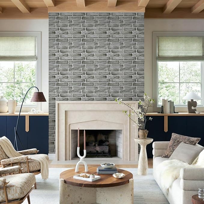 Commomy 3D Faux Brick Peel and Stick Wall Sticker - 10pcs 15.74" x 11.8" | Ultralight Thin PVC Wall Panels Fake Brick Wallpaper Tiles for Kitchen,Bedroom,Quick DIY Home Decor(12.92 sq.ft) - Image 8