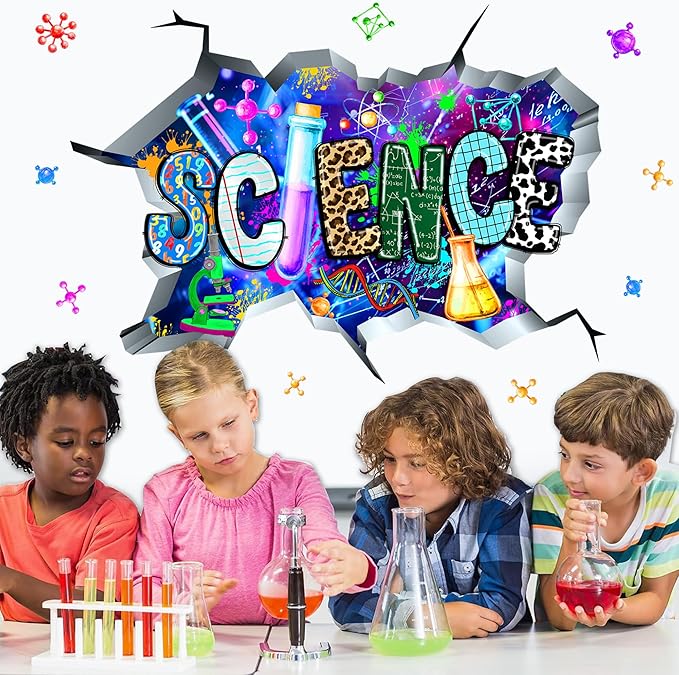 Science Wall Decals Science Classroom Decor Broken Walls Chemistry Stickers | Science lab decorations, kids educational wall decal, peel and stick, removable vinyl, biology art murals, for nursery school by kokolap