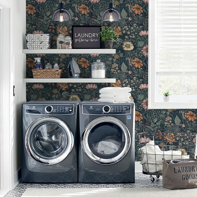 Orainege Vintage Peel and Stick Wallpaper Boho Floral Wallpaper for Bedroom | Living Room Removable Self Adhesive Floral Contact Paper for Cabinets Accent Wall 17.3inx196.8in - Image 3
