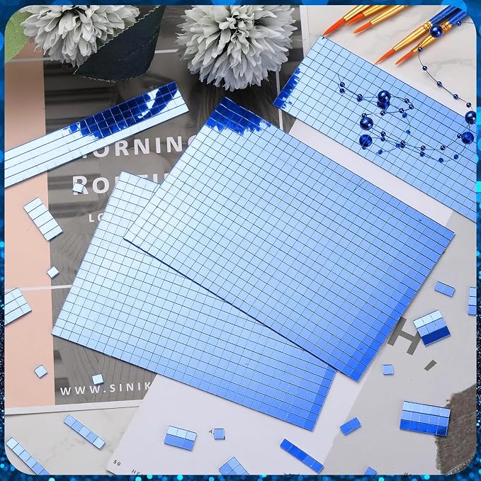 7200 Pieces Blue Disco Mirror Tile Self-Adhesive Mirrors Mosaic Tile - Image 6
