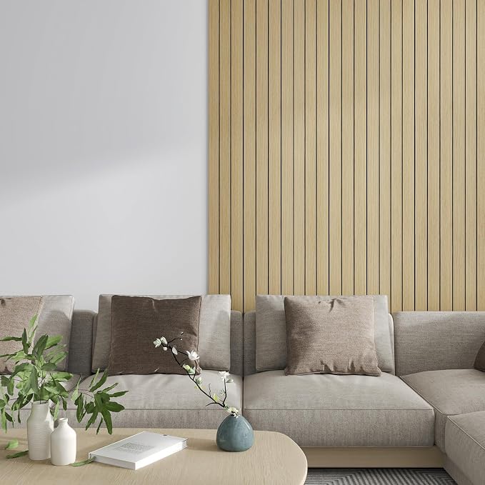 CHIHUT 3D Brown Wood Panels for Interior Walls Decor Acoustic Flexible Slat Wood Peel and Stick Wall Panels Roll Self Adhesive Decorative Foam Wall Paper for Kitchen Island Ceiling RV 12"x79" - Image 6