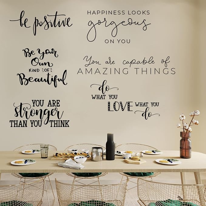 Ctosree 9 Pcs Vinyl Wall Stickers Inspirational Saying Wall Decals, Classic | Motivational Saying Murals, Large Removable Quote Stickers, Positive Lettering Word Home Decal, for Office School Dorm - Image 6