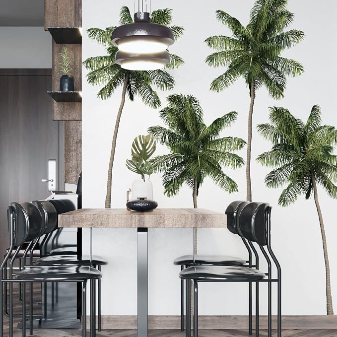 FAYYGYH Tropical Plants Palm Tree Wall Stickers, Green Leaves Removable Art Murals for Living Room, TV Background, Bedroom, Office & Nursery Decor - Image 5