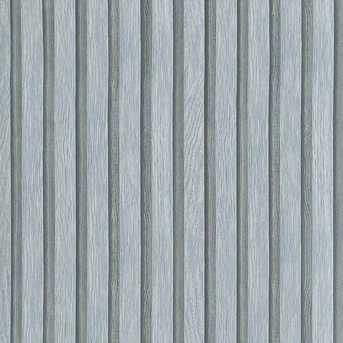 Yun-aeon Wood Slat Peel and Stick Wallpaper 17.3"x 300" Light Grey Wood Grating Stripe Contact Paper Removable Faux Wood Panels Wallpaper Self Adhesive Waterproof Vinyl Wall Paper for Bedroom Kitchen by YUN-aeonPeelandStickWall