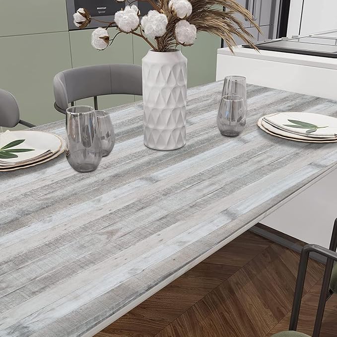 Wenmer Grey Wood Shiplap Peel and Stick Wallpaper - 17.71" x 236" Self-Adhesive Wood Plank Wallpaper for Cabinets, Kitchen Shelves, Drawers, Doors - Image 4