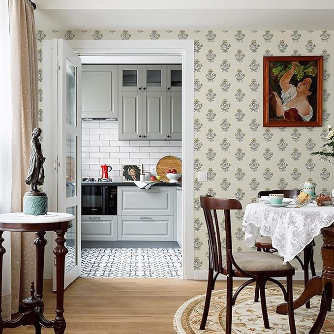 Heroad Vintage Floral Wallpaper Cottage Peel and Stick Wallpaper Retro Flower Contact Paper for Cabinets Drawers Removable Self-Adhesive Wall Paper for Bedroom Stick on Walls Decor Vinyl 17.3''x78.7'' - Image 4