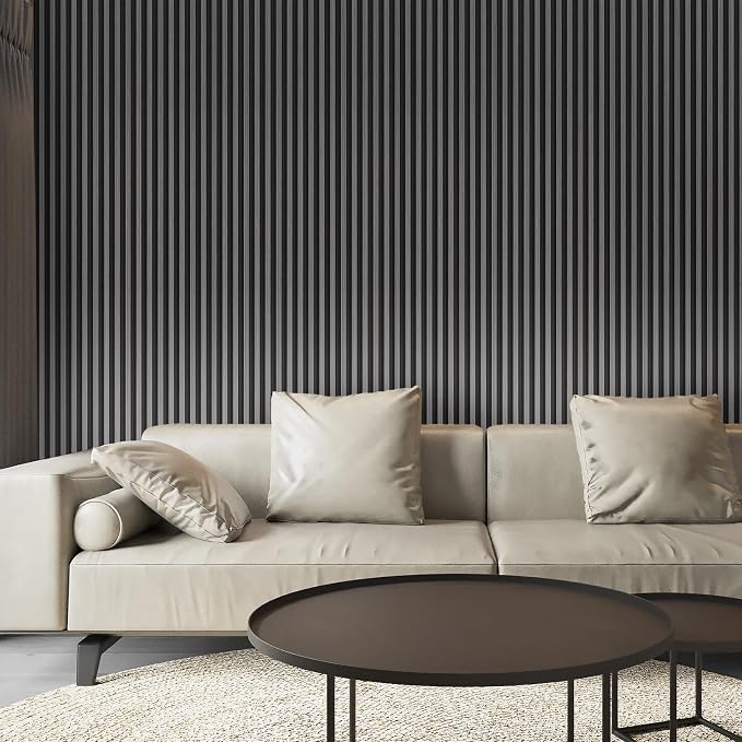 Art3d 96 x 6 Inch 3D Fluted Wood Textured Slat Wall Panels, 8-Pack, Grey | Natural Wood Texture, Weather Resistant, Durable, Easy to Install, Eco-Friendly, Elegant Design, for Living Room, Bedroom - Image 2
