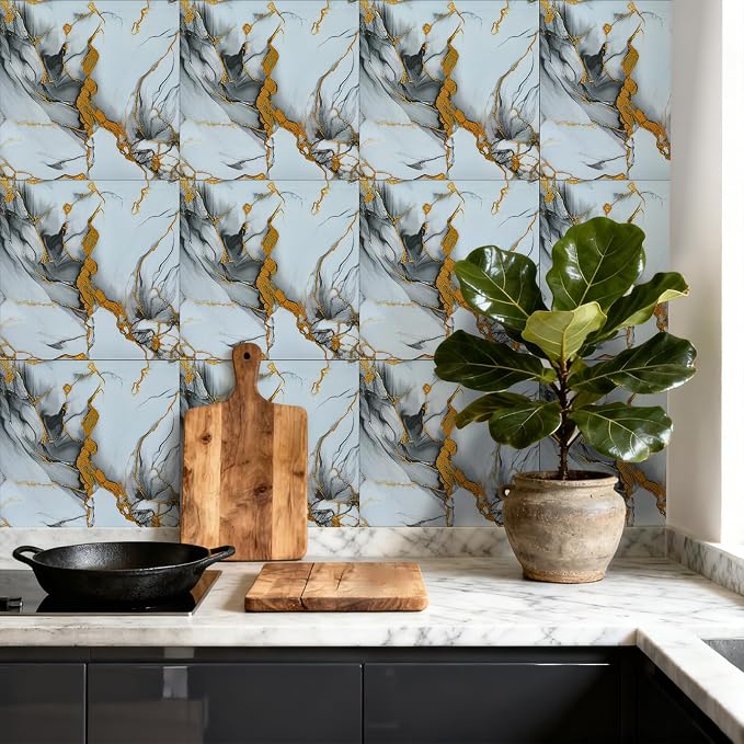 30 Sheets Peel and Stick Wall Panels, Self-Adhesive PVC Wall Panels for Kitchen Backsplash, Bathroom, Decoration, 11.8"x11.8" (Not Real Tiles) - Image 2