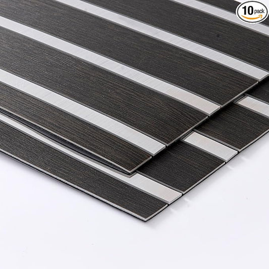 Haimin 3D Wall Panels Wood Grain Slat, 10Pcs 23.6"x11.6" Peel and Stick Self-Adhesive Textured Paneling, Easy DIY Light Luxury Decor for Bedroom Living Room Home (Black Oak with Silver) by HaiminHomeDecorWallpaper