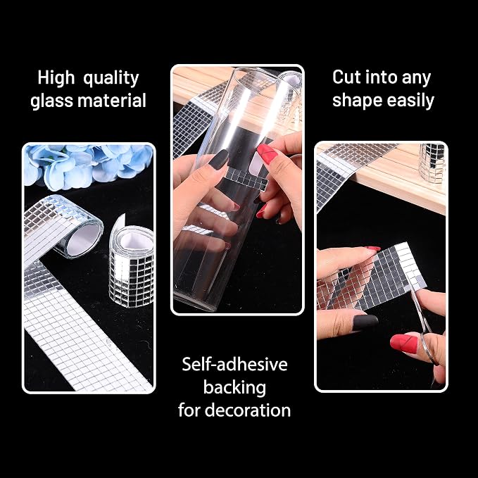 PP OPOUNT 11800 PCS Disco Ball Tiles, 5 x 5 mm Self-Adhesive Disco - Image 3