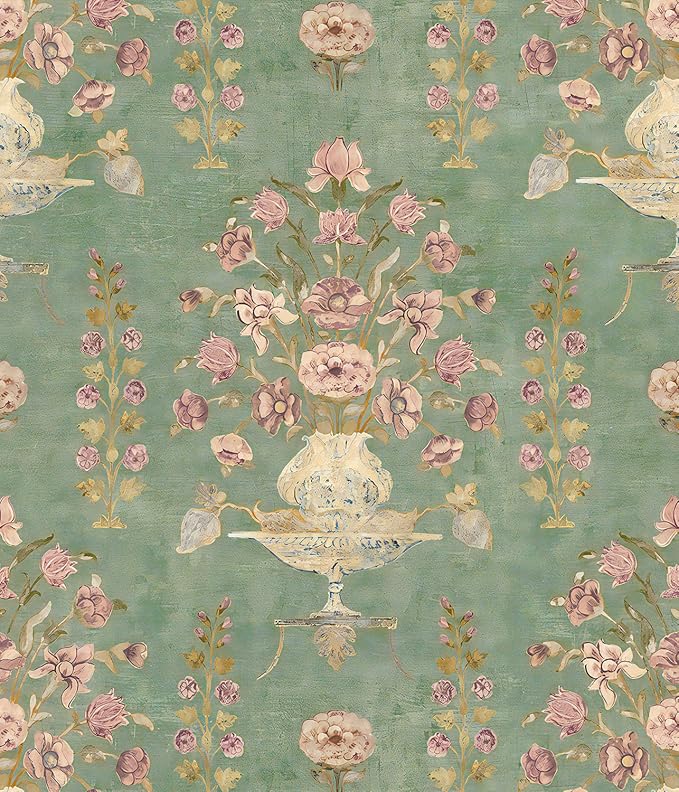 Orainege Floral Wallpaper Peel and Stick Wallpaper Modern Contact Paper | 17.3in x 118.1in Self Adhesive Wall Paper for Bedroom Bathroom Shelf Liner Decor Removable by Orainege