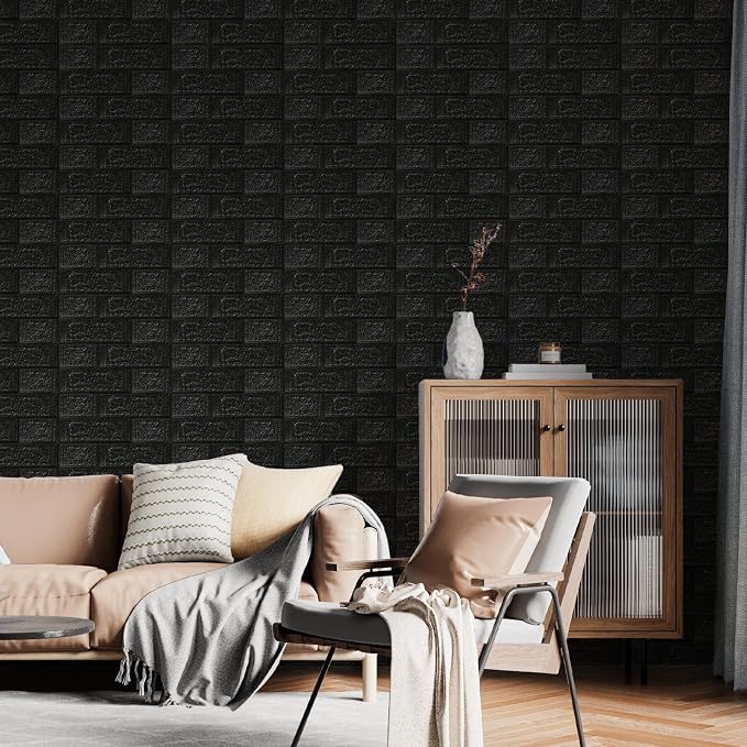 Peel and Stick 3D Foam Wall Panels, Self Adhesive Wallpaper | 10Pcs Soft Flexible Kitchen Backsplash Peel and Stick (13.7 * 15.1in) Waterproof DIY Install Decorative Wall Panels - Image 2
