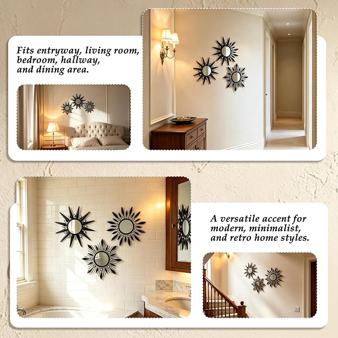 Starburst Wall Decor Mirrors As Room Accents Decorative Hanging Mirror - Image 6