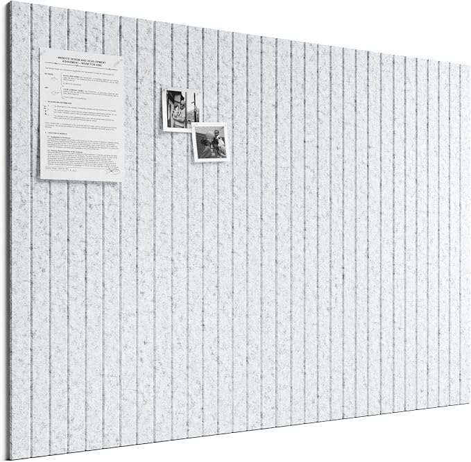 Bumusty 48"x 36" Large Felt Bulletin Board Tiles, Light Gray | 12-Pack Cork Board Alternative, Wall Decor, 30 Pushpins, 60 Adhesive Tabs, Vision Board, Office, Classroom, Home, Dorm by BUMUSTY
