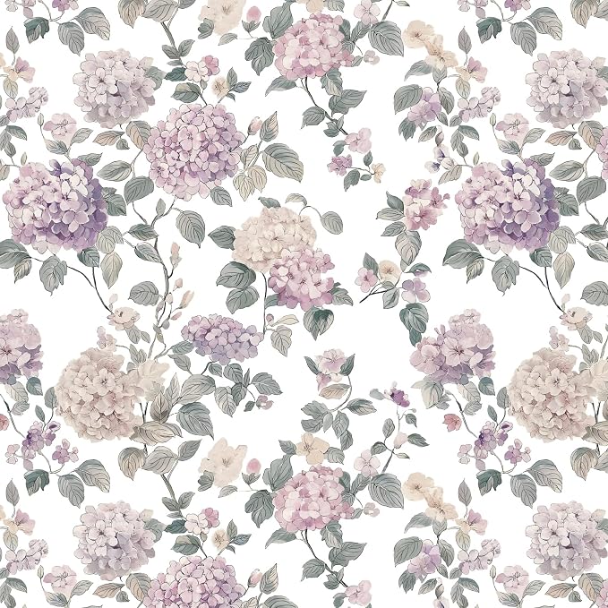 CiCiwind Floral Peel and Stick Wallpaper, Vintage Boho Floral Contact Paper Botanical Nature Farmhouse Removable Self Adhesive Wallpaper for Cabinets Bathroom Covering Wall Decorative 17.3" x 197" by CiCiwind