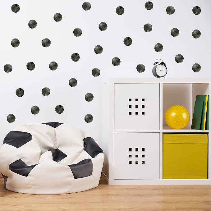 120pcs 2.2'' Black Polka Dot Wall Decals Dots Wall Stickers | Removable, waterproof, peel and stick, wall art decor with dots for nursery, living room, and bedroom (Ink Black, 10 sheets) - Image 3