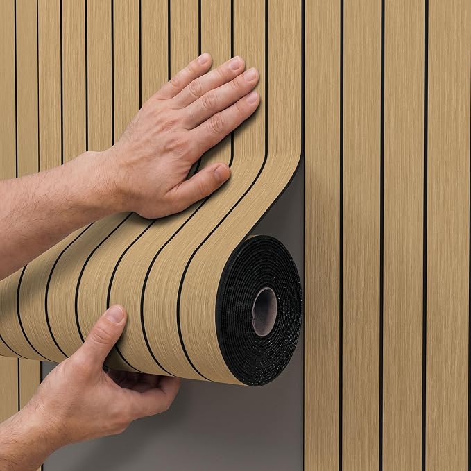 Peel and Stick Wood Slat Wall Panels, Yellow Wood, 236 x 15.7 in | 3D Fluted, PVC Paneling for Accent Wall, Ceiling, Living Room, Office, Bedroom - Image 2