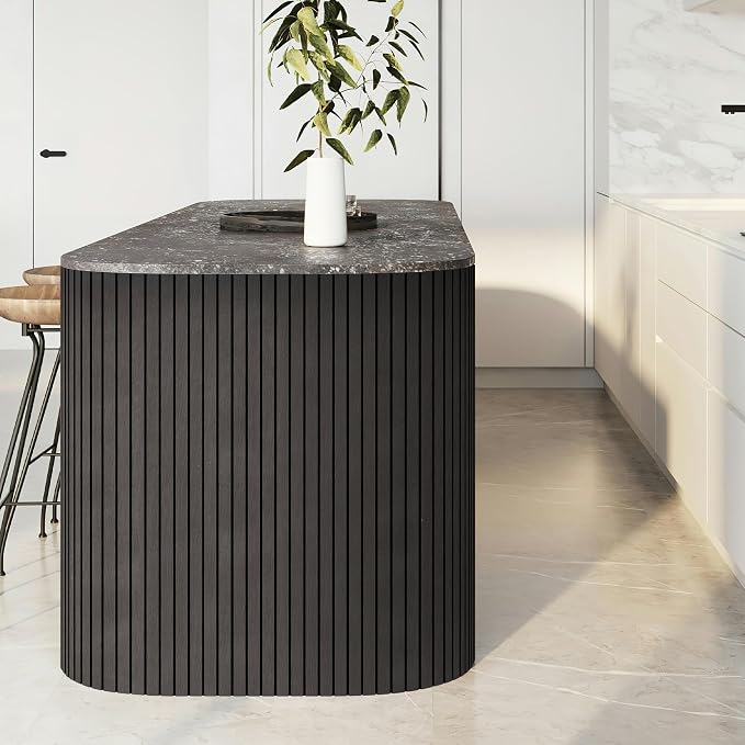 4-Piece Wood Slat Wall Panel for Interior Wall Decor Noise Cancelling 47.2" x 23.6" Peel and Stick Acoustic Decorative 3D Sound Absorbing Wall Paneling, Black Grey - Image 6