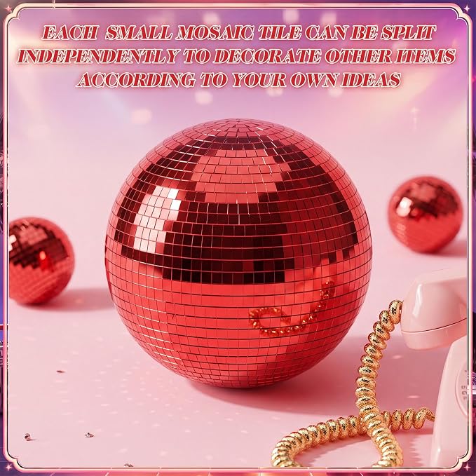 28800 Pieces Red Disco Mirror Tile Self-Adhesive Mirrors Mosaic Tile - Image 6