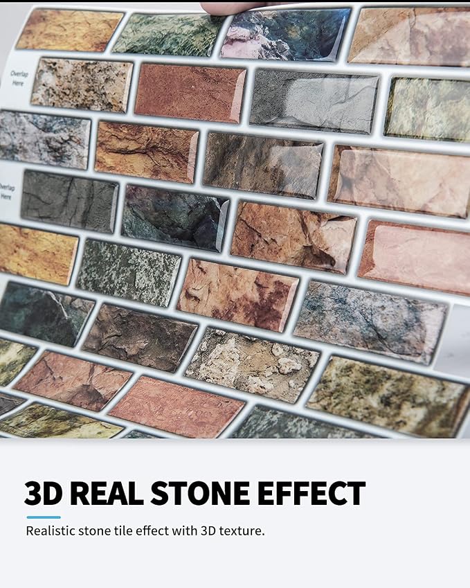 Art3d 10-Pack Marble Peel and Stick Backsplash, 12 x 12 Inch, Vintage Color | Strong Adhesion, Lightweight, Cuttable, Waterproof, Fadeless, Crack Resistant, for Kitchen, Bedroom, Ideal for Recently Moved - Image 8