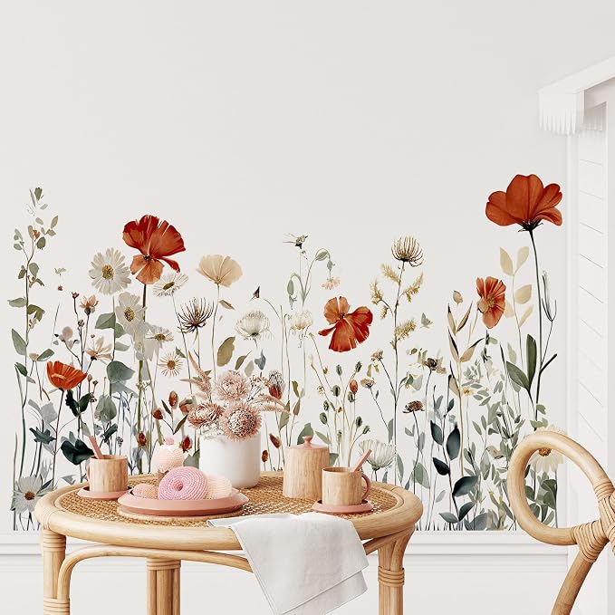 Flower Wall Decals - Peel and Stick Large Floral Flowers Wall Stickers,Removable Flower Home Decor Art for Kids Living Room, Bedroom, Nursery Decor Wall Corner Decor (Large Flower Wall Decals) by Unknown