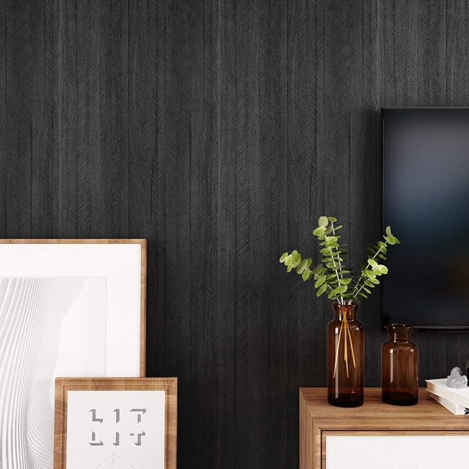 WESTICK Wooden Peel and Stick Countertops Waterproof Wood Contact Paper Self Adhesive Black Wood Peel and Stick Wallpaper Wooden Grian Vinyl Wrap for Tables Counter Top Kitchen Cabinets 15.8" x 78" - Image 5