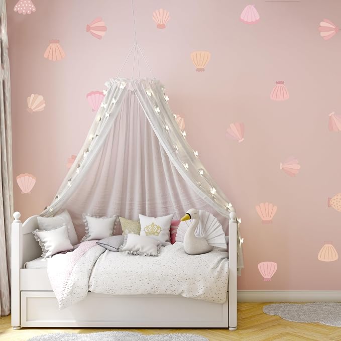 Seashell Wall Decals, Peel and Stick Under the Sea Watercolor Scallop Mural, Beach Seashell Wall Stickers for Kids, Boys and Girls Room & Nursery Decor (Seashell Wall Decals) - Image 8