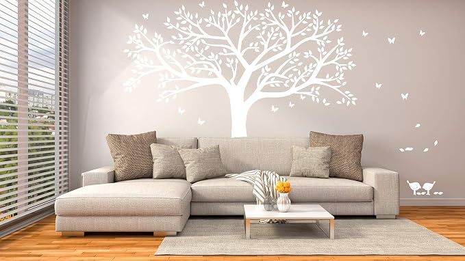 Giant Family Photo Tree Wall Decal Tree Wall Stickers Vinyl Mural Art for Home Decor Room Decor (White A) - Image 4