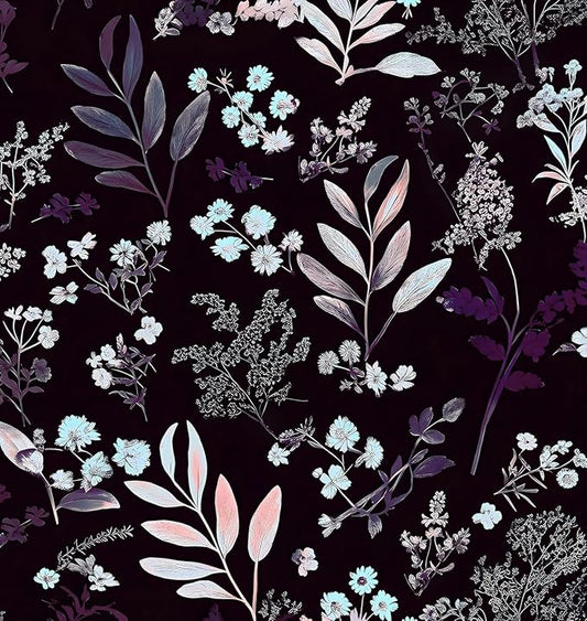 Laatse Vintage Floral Peel and Stick Wallpaper 17.5'' x 118'', Purple | Self Adhesive/Removable/Waterproof/Thick Vinyl Contact Paper for Bathroom Bedroom Shelf Cabinet Drawer,Prepasted,Easy Peel by Laatse