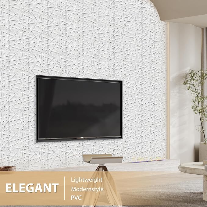 Heikki 30 Pack 3D Wall Panel for Interior Wall Décor, PVC Flower Textured Wall Panels for Living Room Bedroom Hotel Office, 11.8"x11.8", Double-Sided Tape (White-SZ) - Image 5