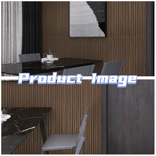 Modern Self-Adhesive Wood Slat Wall Panels, Peel and Stick Wooden Design, Decorative Wall Covering, 8-Pack 47.24x11.81in. Natural Wood Surface(Dark Walnut) - Image 3
