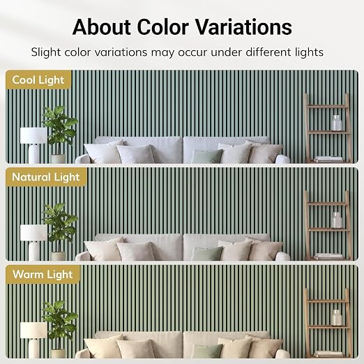 TONOR Wood Wall Panels for Interior Wall Decor, 2 Pack 47.2" x 23.6"(15.47ft²) Wood Slat Aacoustic Panels, Soundproof Wall Panels for Noise Cancelling and Decoration, Living Room, Office, Green - Image 8
