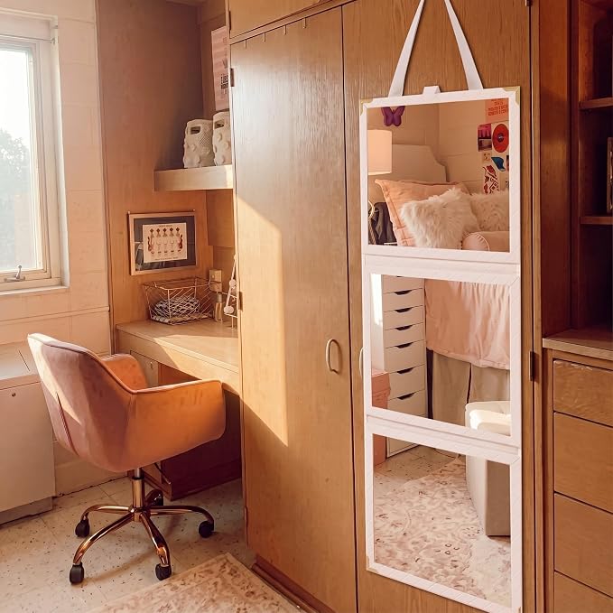 Bucherry 33x13'' Full Length Dorm Classroom Mirror Foldable Hanging Mirror - Image 2