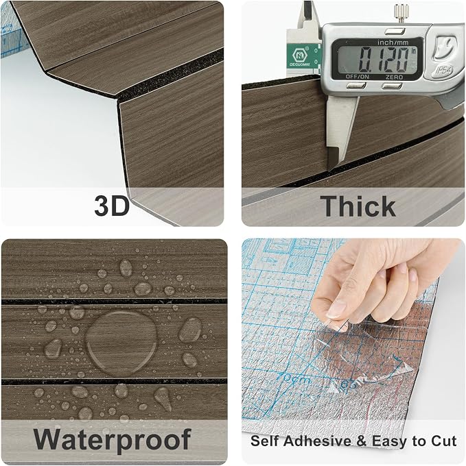 Dark Brown Wood Wall Panels Horizontal Wood Slat Contact Paper | Acoustic Slat Wall Paneling, 3D Acoustic Panels, Soundproof Foam Wallpaper for Bedroom, Bar Cabinet, Living Room, 11.8"x118" - Image 4