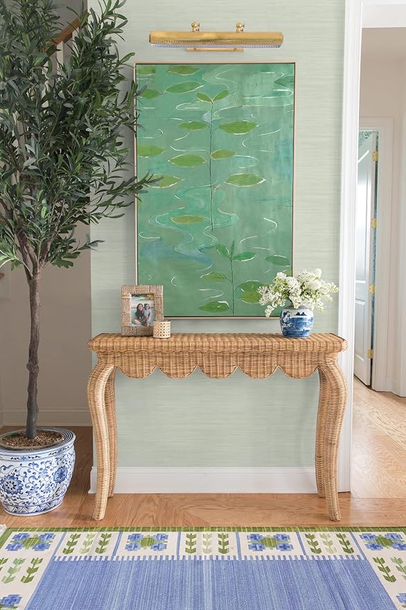 NuWallpaper x Society Social Green Classic Faux Grasscloth Peel & Stick Wallpaper, SSS6007 - Image 3