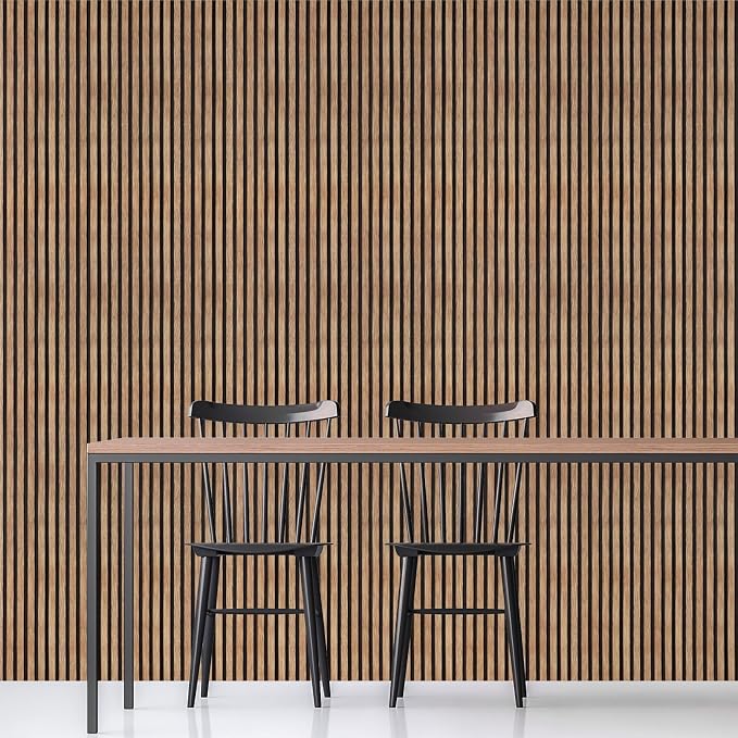 Yun-aeon Natural Wood Peel and Stick Wallpaper Wood Slats - 17.3"x 120" Tan Self-Adhesive Waterproof Vinyl Removable Wall Paper for Wall Decor Bedroom | 17.3"x 120" Self-Adhesive Waterproof Vinyl Removable Wall Paper for Wall Decor Bedroom - Image 6