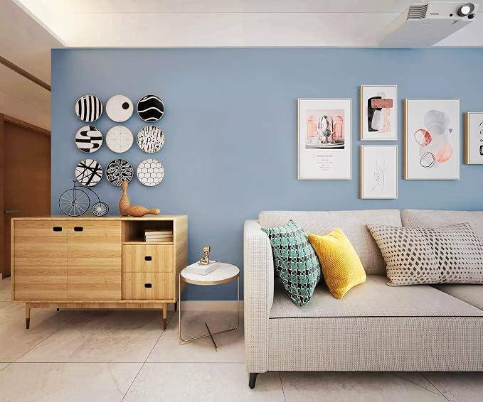 Safiyya Blue Peel and Stick Wallpaper 984.2"x17.7" Grey Blue Contact Paper Decorative Removable Wallpaper for Bedroom - Image 6
