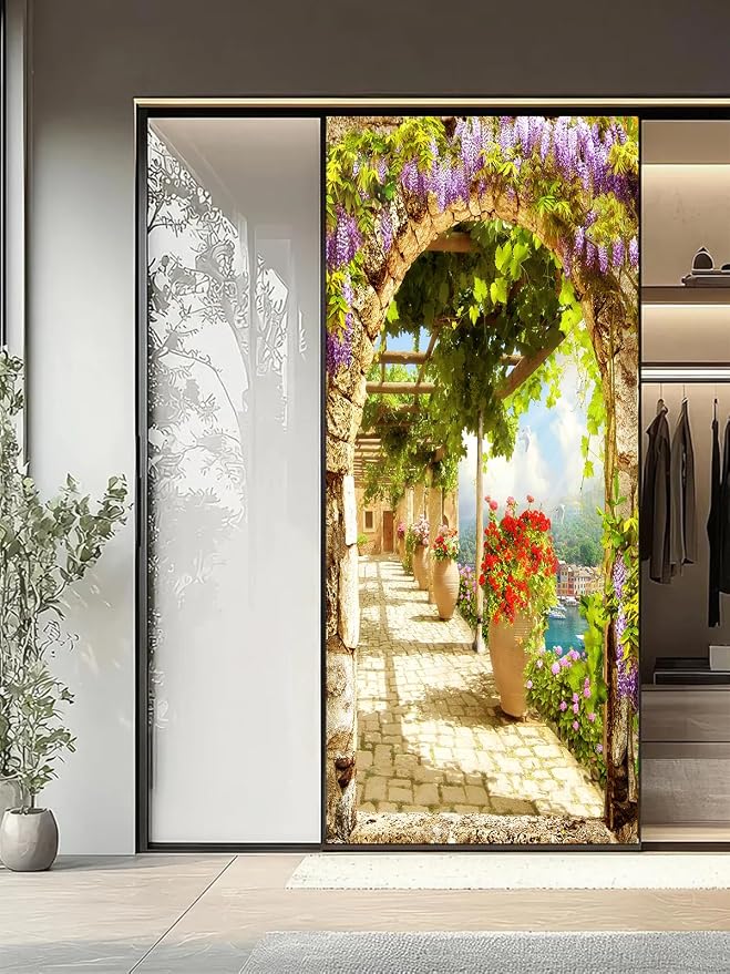 artfanke 3D Italian Landsacape Peel and Stick Door Sticker 30.3"x78.7"-Self-Adhesive Door Mural Wallpaper-Wall Decal for Living Room Bedroom Decor (2 Sheets/Set) - Image 7
