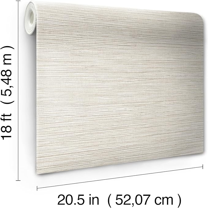 RoomMates Neutral Dimensional Grasscloth Peel and Stick Wallpaper, RMK12682PLW - Image 5