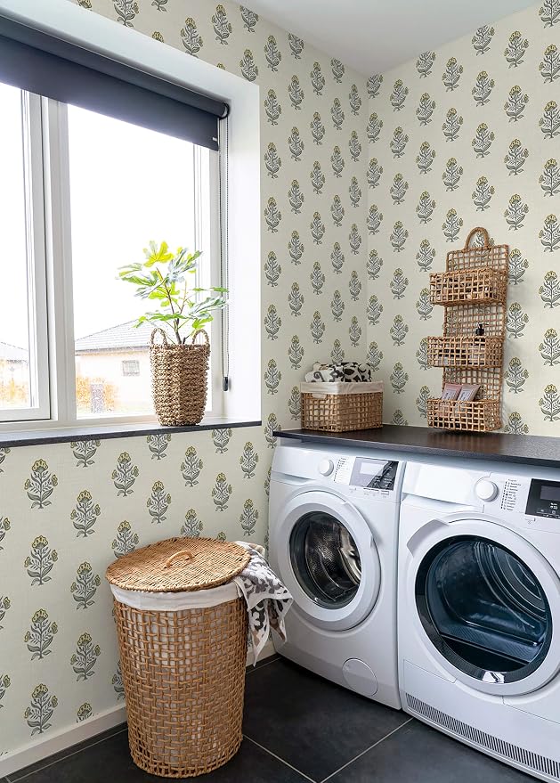 Heroad Vintage Floral Wallpaper Cottage Peel and Stick Wallpaper Retro Flower Contact Paper for Cabinets Drawers Removable Self-Adhesive Wall Paper for Bedroom Stick on Walls Decor Vinyl 17.3''x78.7'' - Image 8