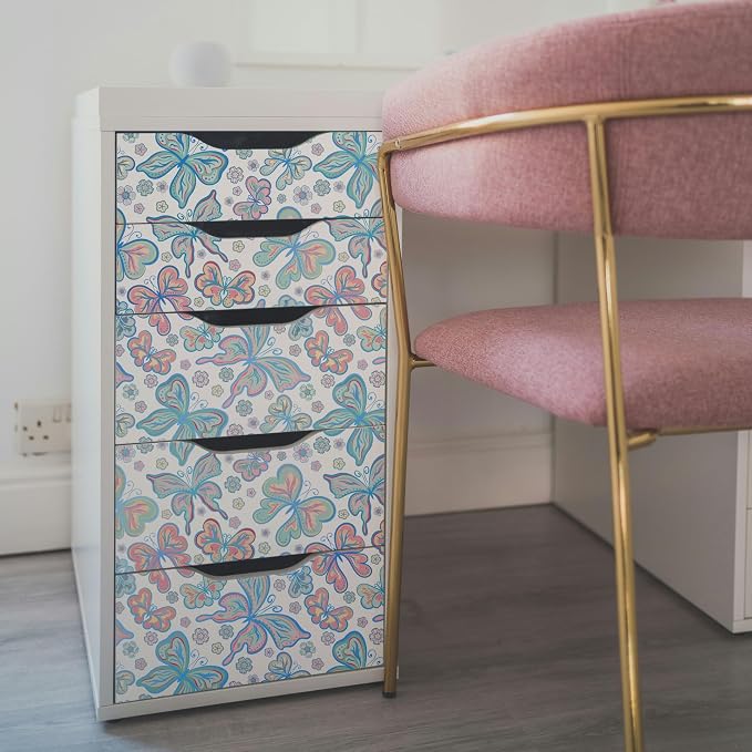 Main Street Peel and Stick Wallpaper Sheets, Bohemian Butterflies, 12-Pack | 11 x 16 in sheet size; Covers up to 14.67 sq ft; Eco-friendly paper material; No paste or additional adhesive required - Image 3