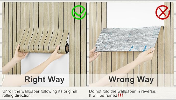 Light Oak Wood Slat Wall Panel Peel and Stick 3D Foam Wood Slat Wallpaper Removable Self Adhesive Wooden Contact Paper for Cabinets Bedroom Accent Wall Living Room Interior Decor 16.8"x118" - Image 7