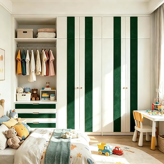 WESTICK Green Mirror Frame Border Trim Peel and Stick Velvet Wallpaper Border Self Adhesive Removable Mirror Tape Decorative Green Bulletin Borders for Classroom Bathroom Photo Frame 3.9" x 160" - Image 3