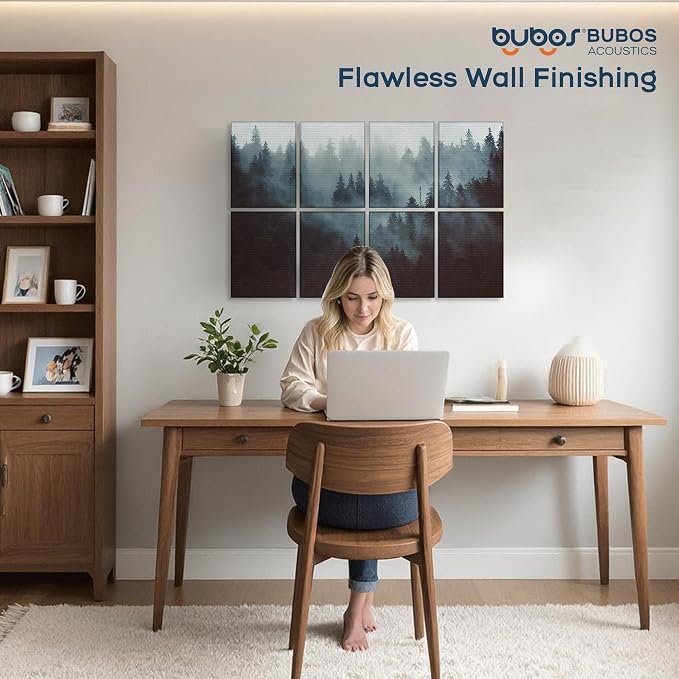 BUBOS 8 Pcs Art Acoustic Wall Panel,47.2”x31.4”Self Adhesive for Home Decor | Peel and Stick, for Home Office, Studio & Wall Decor Sound Treatment, Wall Panels for Noise Reduction & Stylish Room - Image 7