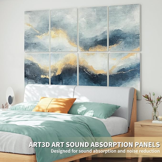 Art3d Acoustic Wall Panels, 48 x 32 in Set, 8-Pack Decorative Wall Art | UV-printed polyester, helps reduce echo, sound absorbing decor for living room, bedroom, office, studio and gaming room - Image 8