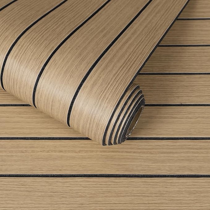 CHIHUT Light Oak Tan Slat Wall Paneling Peel and Stick Wooden Wall Panel for Kitchen Island Backsplash Self Adhesive Removable Flexible Wood Panels 12"x79" Foam 3D Wood Slat Wallpaper for Bedroom by CHIHUT